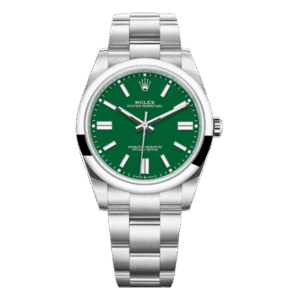 Oyster Perpetual 124300-0005 Green Index Dial Smooth Bezel 41Mm Stainless Steel