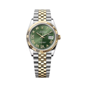 Datejust Automatic 126233-0025 Yellow Gold Olive Green Dial 36mm