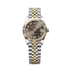 Datejust 278273-0018 Dark Rhodium Diamond Roman Six Dial Steel & Yellow Gold Fluted Bezel 31Mm Jubilee Bracelet