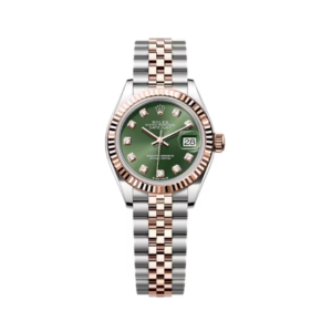 Datejust 279171-0007 Fluted Bezel Steel & Rose Gold 28mm Olive Green Diamond Dial