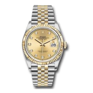 Datejust 126233 CHDJ Stainless Steel And 18Kt Yellow Gold 36mm Champagne Diamond Dial