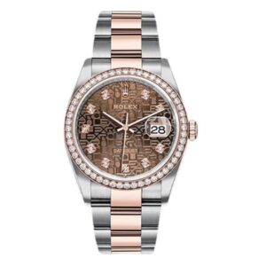 Datejust 126281 Chojdo Chocolate Diamond Dial 36Mm Diamond Set Bezel 18K Everose Gold And Oystersteel