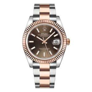 Datejust 126331 Choio Chocolate Index Fluted Bezel 41Mm Oystersteel And 18K Everose Gold
