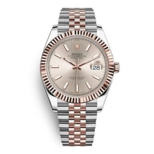 Datejust 126331 Suij Sundust Index Dial Fluted Bezel 41Mm 18Kt Rose Gold And Steel Jubilee