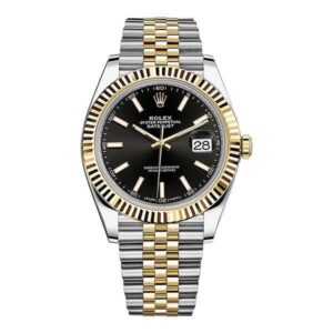 Datejust 126333 Bkij Black Index Dial Fluted Yellow Gold Bezel 41Mm 18Kt Yellow Gold & Steel Jubilee Bracelet