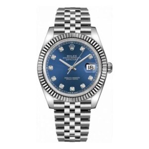 Datejust 126334-0016 Blue Diamond Dial Fluted Bezel 41mm Stainless Steel Jubilee Bracelet