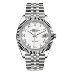 Datejust 126334 WRJ White Roman Dial White Gold Fluted Bezel 41Mm Oystersteel