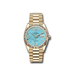 Oyster Perpetual Day-Date 128238-0071 Yellow Gold 36mm Turquoise Dial