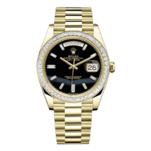 Day-Date 228398Tbr Onbdp Onyx Dial 18K Yellow Gold And Baguette Diamond Paved Bezel 40Mm 18K Yellow Gold