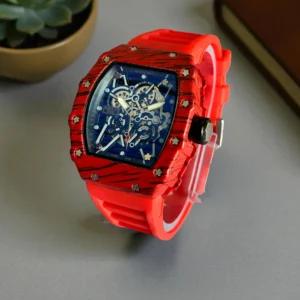 Richard Mille RM 12-01 Tourbillon Red Quartz TPT ? Luxury Skeleton Bridge Watch