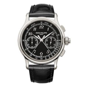 Grand Complications 5370P-001 Split Seconds Chronograph 41Mm Platinum Black Dial Black Leather Straps