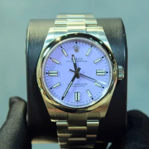 BRAND NEW 134300 OYSTER PERPETUAL 41 WITH LAVENDER DIAL AND AN OYSTER BRACELET 41MM