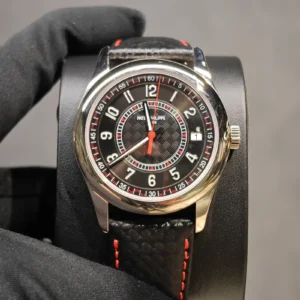 BRAND NEW 6007G-010 6007 CALATRAVA BLACK DIAL RED HAND WHITE GOLD SELF-WINDING 40 MM