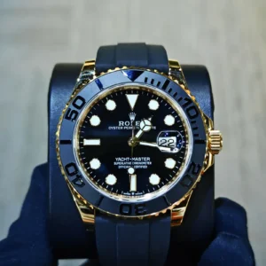 BRAND NEW 226658 YACHT-MASTER YELLO GOLD RUBER STRAP 42MM