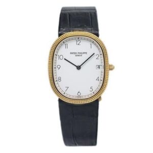 Golden Ellipse Yellow Gold White Dial Quartz Dress Watch 27mm