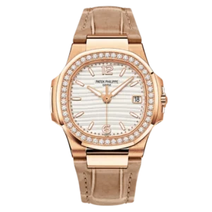 Nautilus 7010R-011 White Index Dial Diamond-Set Bezel