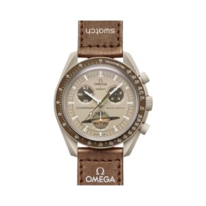 X Swatch Mission To Saturn So33T100 Moonswatch Light Brown