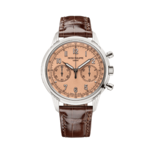 Complications 5172G-010 Rose Gilt Salmon Dial 18Kt White Gold Chocolate Leather Straps