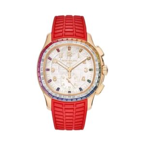 Aquanaut 7968/300R-001 Rainbow Bezel 18K Rose Gold Case Mother Of Pearl Dial