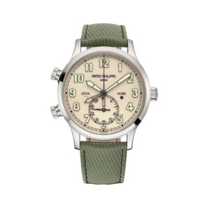 Calatrava Complications 5524G-010 Pilot Travel Time White Gold 42mm Beige Dial