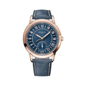 Complications Calatrava 5224R-001 Travel Time 18K Rose Gold 24-hour display Blue Dial 42mm