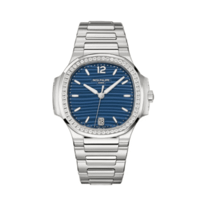 Nautilus 7118/1200A-001 Blue Opaline Index Dial Diamond-Set Bezel Stainless Steel 35mm Blue Dial