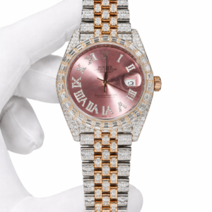 ROLEX DATEJUST 41MM FULL MOISSANITE PINK DIAMOND