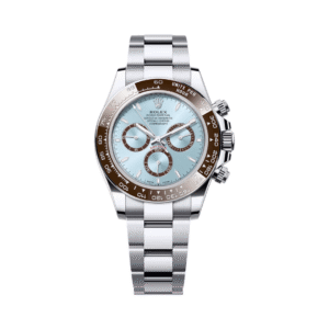 Cosmograph Daytona 126506-0001 Chestnut Brown Bezel Oyster Platinum Bracelet Ice Blue Dial