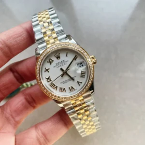 ROLEX DATEJUST 31MM 278273 YG/SS WHITE DIAL DIAMOND BEZEL SUPER CLONE