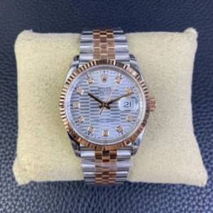 Rolex Datejust 36 126231 Two Tone Rose Gold Silver Motif Diamond Dial Jubilee Bracelet