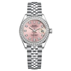 Datejust M279384Rbr-0003 28Mm Diamond Bezel Silver-Tone