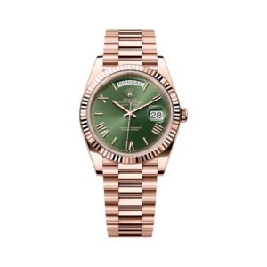 Day Date 228235 OGRP Olive Green Dial Bevelled Roman Numerals 40Mm 18Kt Rose Gold Jubilee Bracelet