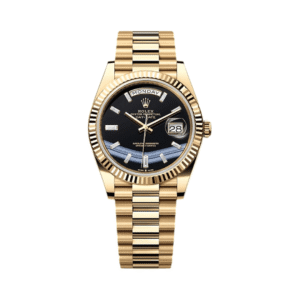 Day-Date 228238-0059 Yellow Gold 40mm Onyx Baguette Black Dial