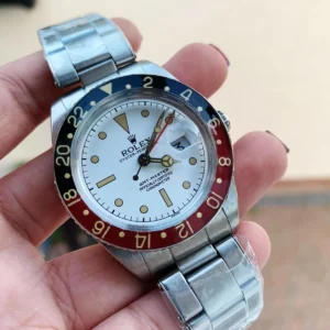 Rolex Vintage GMT Master 6542 Black/Red Bezel White Dial Super Clone