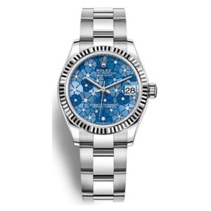 Datejust M278274-0035 Azflomdj Azzurro Blue Floral Motif Diamond-Set 31Mm Stainless Steel ?