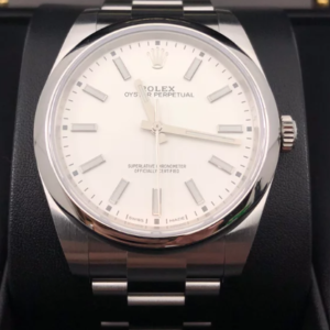 BRAND NEW 114300 OYSTER PERPETUAL 39mm STEEL RHODIUM GREY DIAL