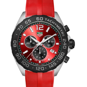 Tag Heuer Formula 1 Red Dial Chronograph Quartz Rubber Strap Men?s Watch 43mm CAZ101AN.FT8055