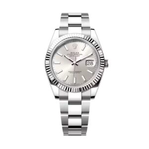 Datejust 126334-0003 Silver Index 18K White Gold Bezel 41mm Oystersteel