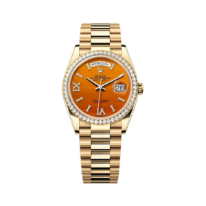 Day-Date Diamond Bezel 128348RBR-0049 Carnelian Dial Yellow Gold 36mm