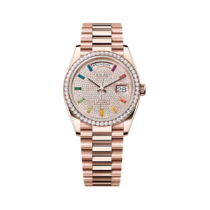 Day-Date Diamond Bezel 128345RBR-0042 Diamond-Paved Everose Gold 36mm