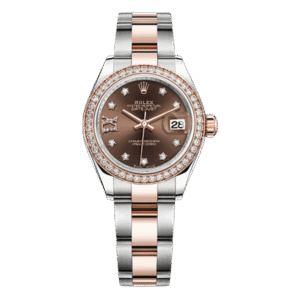 Datejust 279381Rbr Chdo Chocolate Diamond Ix Dial Diamond Paved Bezel 28Mm Rose Gold & Stainless Steel