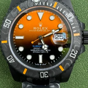 Rolex Submariner DiW Persimmon Carbon Fiber ? Luxury Custom Orange Dial Watch