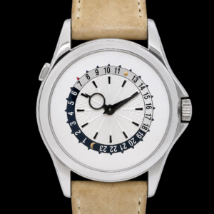 Classic World Time Luxury Watch Silver Dial White Metal 39.5mm