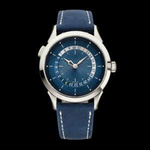 Blue Dial Ultra-Premium Chronograph Watch Platinum-Style Finish 42mm