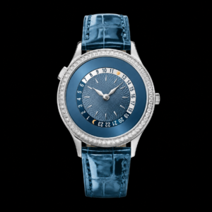 Platinum-Style World Time Luxury Watch Blue Dial 38.5mm