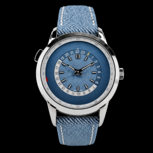 Blue Dial World Time Luxury Watch White Metal 40mm