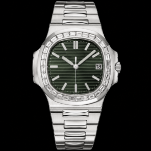 Luxury Integrated Bracelet Sport Watch Green Dial Stainless Steel