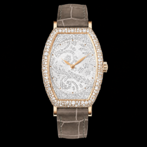 Rose Gold Tonneau Dress Watch Gem Set Design