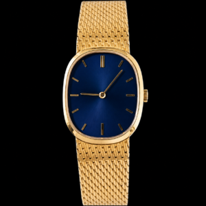 Blue Dial Vintage Dress Watch Gold Tone 27mm