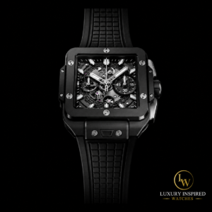 Black Square Skeleton Style Luxury Wrist Watch